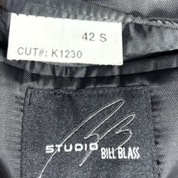 Bill Blass Mens Dress Wool Overcoat 42S Black Trench Top Coat K1230 - Picture 6 of 10